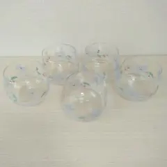 昭和レトロ柄　花柄グラス 5個セット