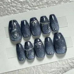 N106 ネイルチップ マグネット クリスマス 雪の結晶 オーナメント 冬