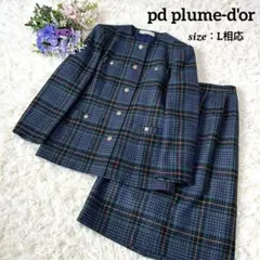 ノーカラー ツイード セットアップ スーツ 金ボタン バブリースーツ 高級素材