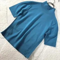 【上品】ジュディコレクション 日本製 ハイネック 半袖ニット M 美品のサムネイル