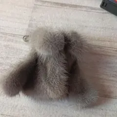 グレー ファー キーホルダー