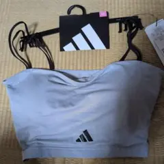 新品未使用タグ付 adidas ミニブラキャミ M クリアグレーのサムネイル