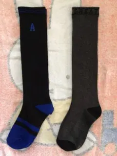 【新品】　ハイソックス　2足　19-24 靴下　つま先かかと補強