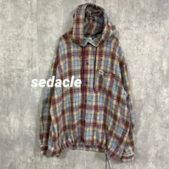 sedacle セダクル　アソートフードシャツ　ダメージ加工　ブルー系　Sサイズ