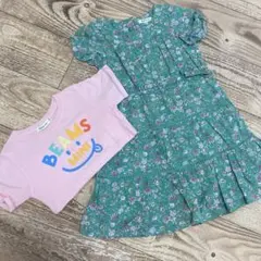 BEAMS mini 半袖Tシャツ＆小花柄ワンピース 2点セット 110cmのサムネイル