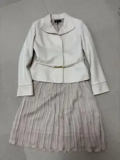 INDIVI ホワイト ジャケット スカート セット 40