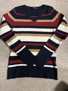 INGNI イング　ストライプ 柄　Vネックセーター