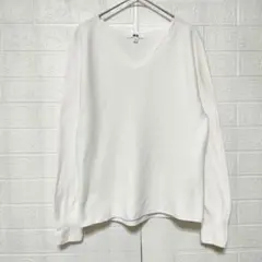 UNIQLO ユニクロ (S)　3DコットンVネックセーター