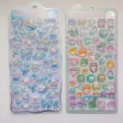 【正規品】ボンボンドロップシール ちゅるきら わんわん ねこねこ オーロラ