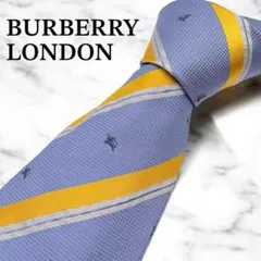バーバリー ロンドン ネクタイ レジメンタル ホースロゴ ブルー イエロー