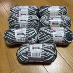 DAISO 段染めアクリルヤーン グレーブラウン 7玉セット