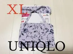 新品タグ付きユニクロレディースレーヨンリラコパンツルームウェアパープル花柄・XL