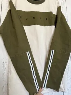 Hurley 長袖カットソー オリーブグリーン/クリーム