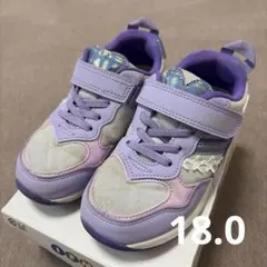 IFMEきらめきソリッドラバースニーカー パープル 18.0 キラキラ イフミー