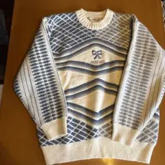 く*ん様 DOUBLE KEYS Mサイズ ニット・セーター ホワイト・ブルー