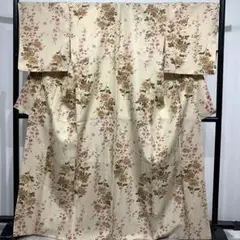 T235⭐️洗える着物　小紋　着物　花柄　逸品のサムネイル
