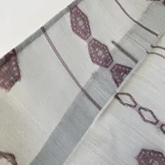 夏着物 透け感 亀甲の上品な織 混紡 着物 i-3734