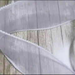 チュール リボン 両側パールリボン 1m パープル 紫