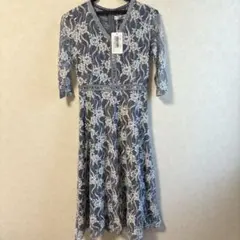 LACE LADIES 総レースワンピース グレー Mサイズ
