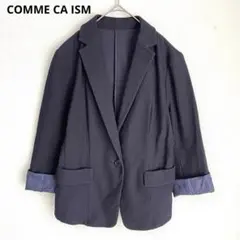 COMME CA ISM【M】七分袖テーラードジャケット ネイビー オフィカジ