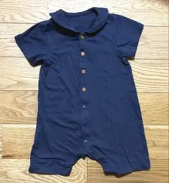 UNIQLO 襟付きロンパース 80 ネイビー