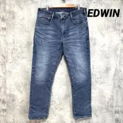 美品✨【EDWIN】ストレートデニムパンツ XL ブルー ポケット ストレッチ