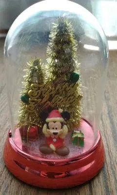ミッキーマウス　ツリーの星が光る☆クリスマス スノードーム