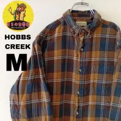 USA古着 HOBBS CREEK　ネルシャツM　ブラウンネイビー　チェック
