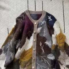 刺繍カーディガン　vintage used 古着屋　レトロカーディガン