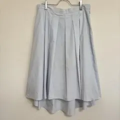 ローズティアラ　スカート タックフレアスカート　膝丈　ゆったり　ブルー　シンプルのサムネイル