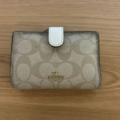 COACH 二つ折り財布 ベージュ