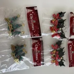 ケーキピックセット　クリスマス飾り 4点セット