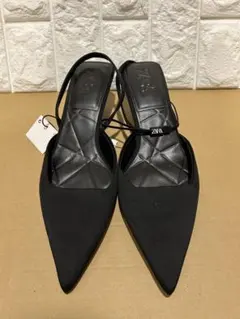【未使用】ZARA ザラ　ストラップ　パンプス　サンダル　40 26cm 黒のサムネイル