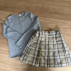 petit main ロンT グローバルワーク　プリーツスカート　130