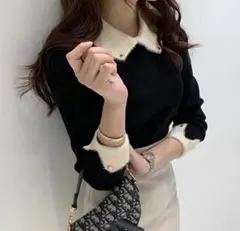 【DHOLIC】指原莉乃さんYouTube着用　襟付きトップス　ニット