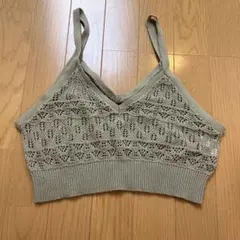 グレー 透かし編み ビスチェ Sサイズ
