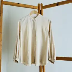 UNIQLO ユニクロ レーヨンブラウス 長袖シャツ ベージュ M