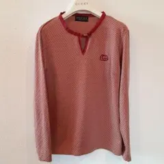 GUCCI グッチ ボーダー レッド ロンT シャツ オシャレデザイン GGのサムネイル