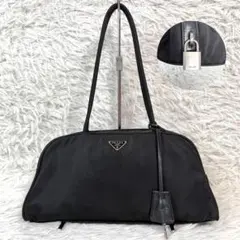 美品✨PRADA ミニボストン ボーリング トライアングル 黒 archive