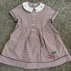 familiar 90 ワンピース　美品 ファミリア ワンピース 長袖 チェック柄 トップス ベビー 女の子用 90