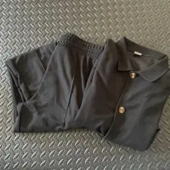 黒 セットアップ メンズ　上下セット　ワッフル　ルームウェア　私服　送料無料