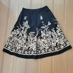 花柄模様フレアスカート ウエスト64cm