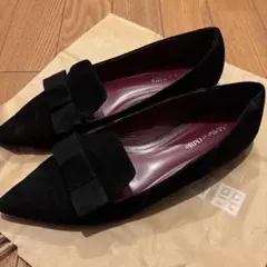 odette e odile 黒 スエード フラットシューズ
