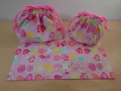 お弁当３点セット ☆りぼんちょうちょ・ピンク☆