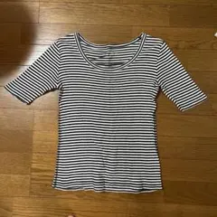 白黒ストライプ 半袖Tシャツ［最終値下げ］