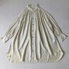 アーバンリサーチドアーズ ギャザーチュニックシャツ ブラウス アイボリー M