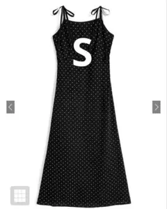 GRL グレイル ドット柄ショルダーリボンキャミソールワンピース[gn484]