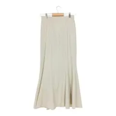 ディスコート ロングタイトスカート Fサイズ オフホワイト 裾フレア 後ろゴム