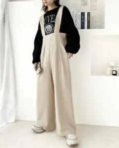 しまむらMAYOさんコラボ新品未使用 リブサロペット2色セットSPサイズ 