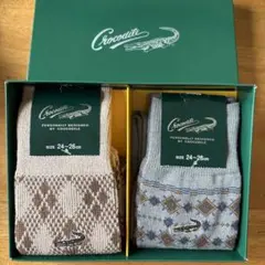 Crocodile ソックス 24-26cm 2点セット